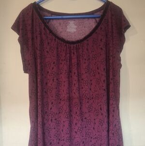 Women's Floral Print Pajama Top - Pink